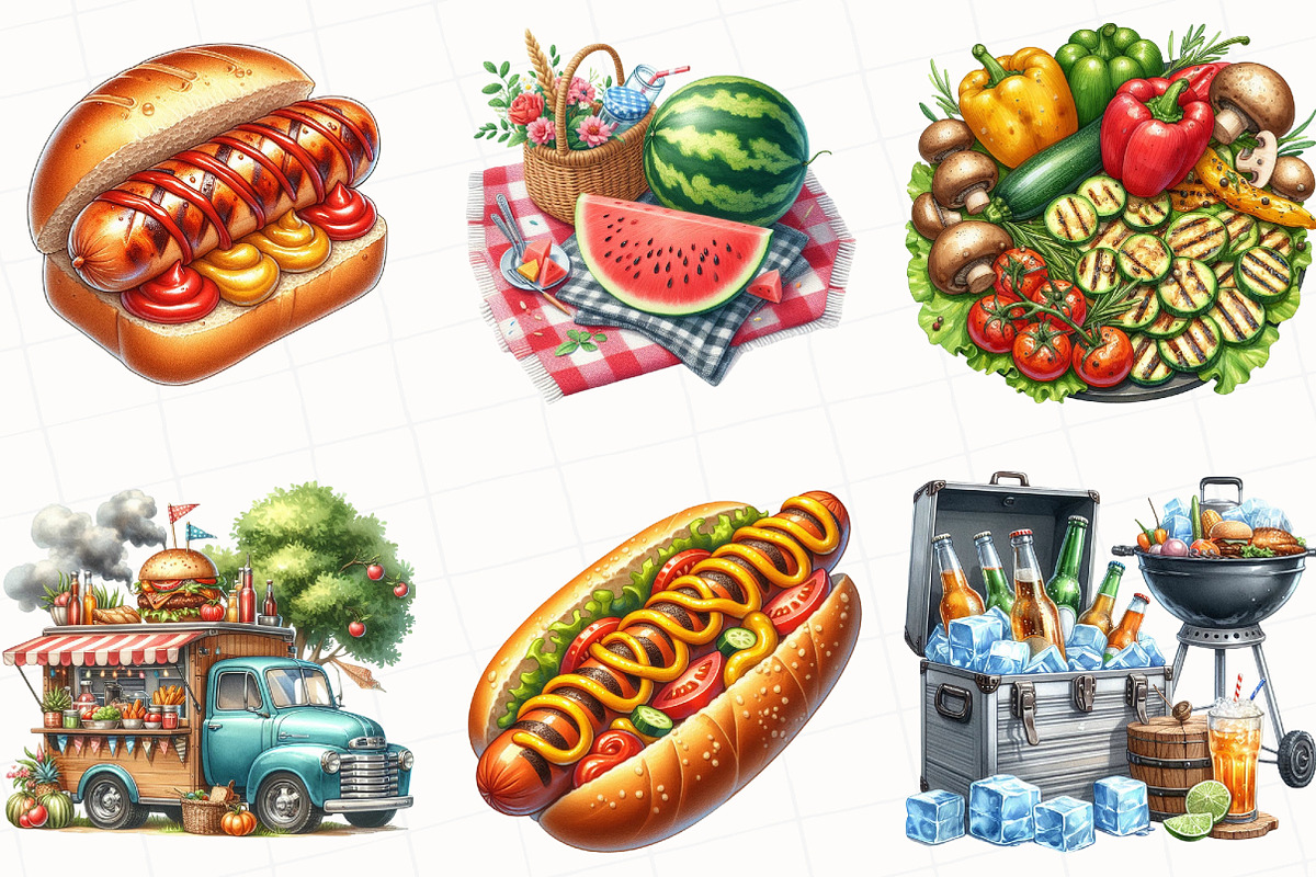 Summer Barbecue Day Clipart, an Illustration by OK Design (Photo 5 of 5)