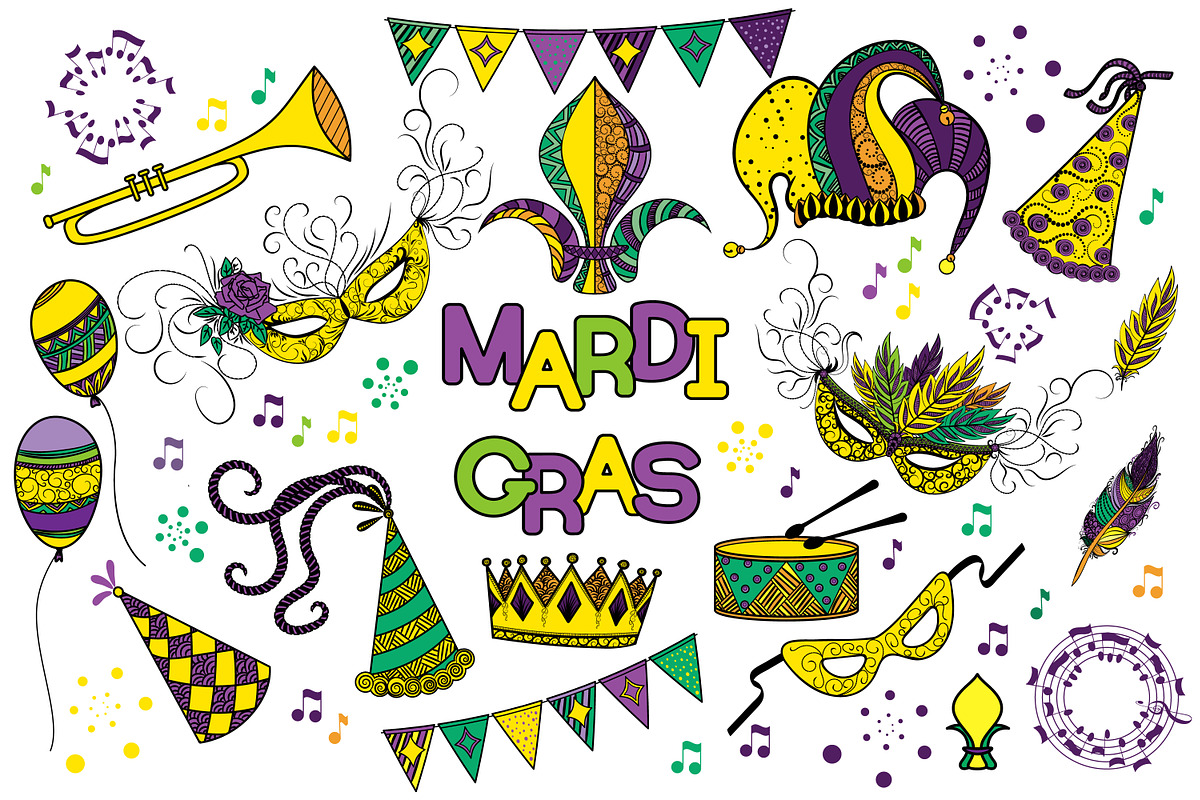 Mardi Gras Joyful Collection, a Decorative Illustration by Elinorka (Photo 9 of 9)