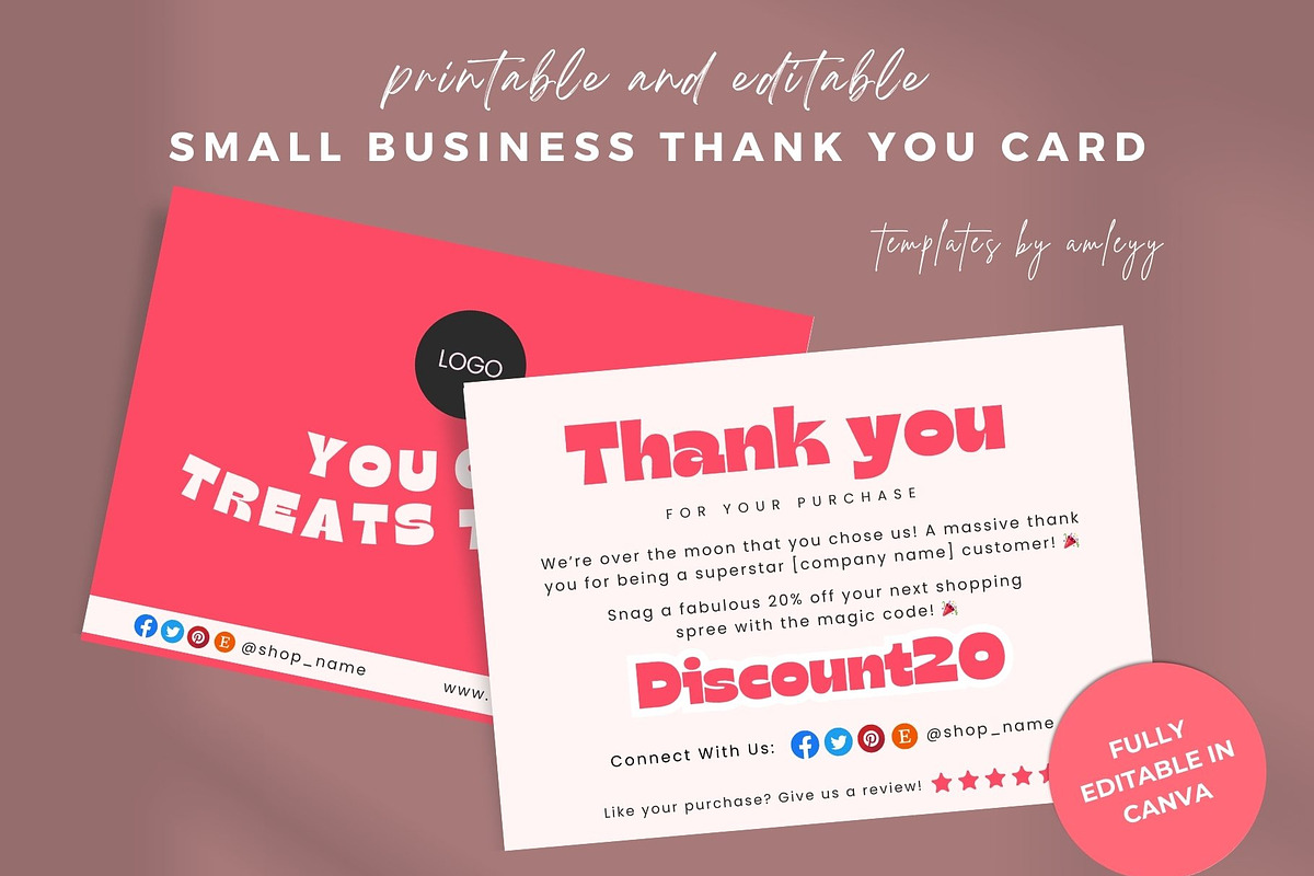 Elegant Thank You Card Template, a Card Template by Elegant_Studio44 (Photo 3 of 11)