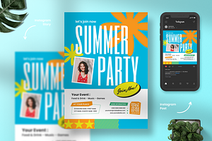 Summer Party Flyer, a Flyer Template by Annora Studio