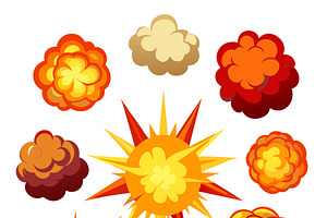 Explosion effects collection, an Object Illustration by SouravDesign