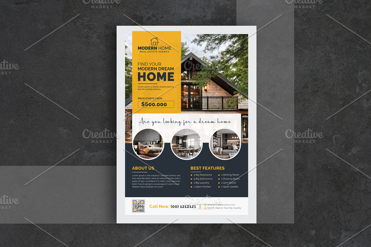 Real Estate Flyer, a Flyer Template by GraphicsBurg (Photo 2 of 5)