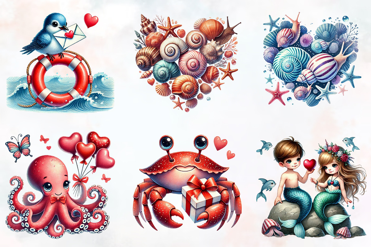 Nautical Valentine's sublimation png, an Illustration by RobertsArt (Photo 6 of 7)