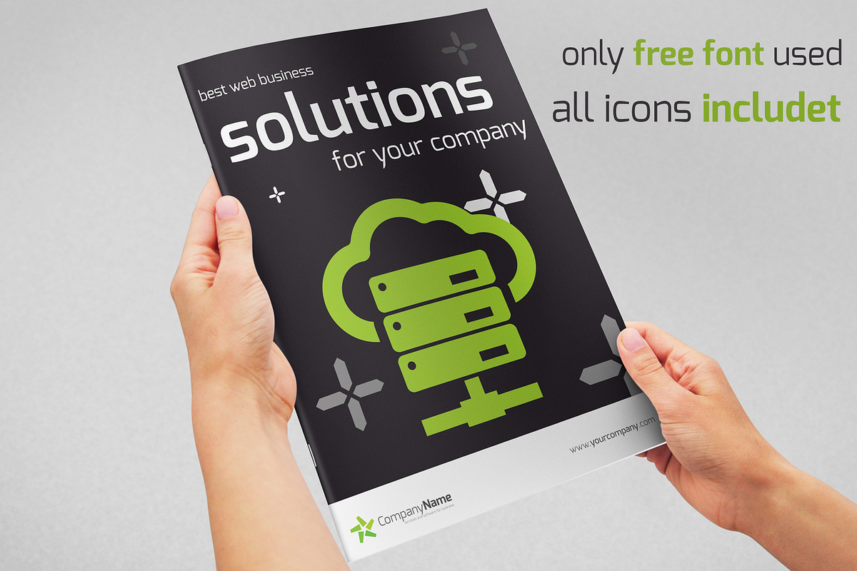 Bi-fold Web Solutions A4 Brochure, a Brochure Template by buttonpl (Photo 1 of 4)
