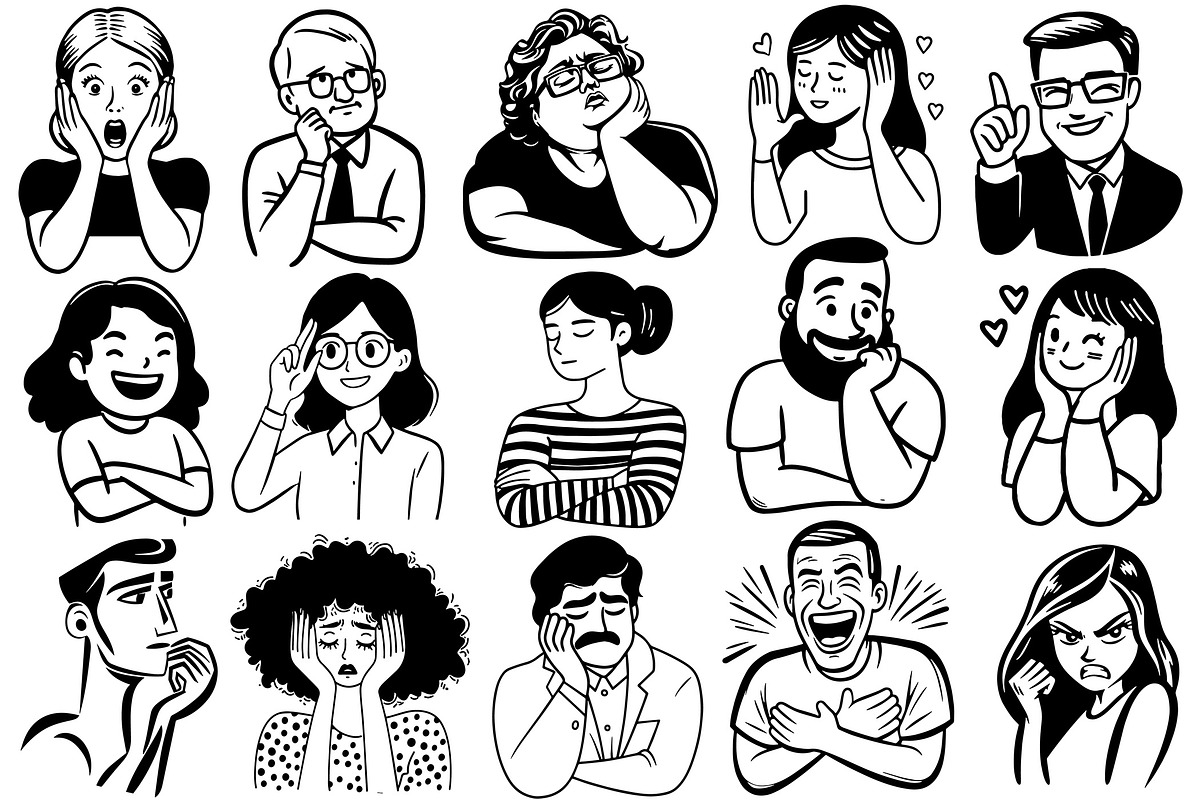 Emotions Clipart Bundle, a Person Illustration by PassionPNGcreation (Photo 1 of 5)