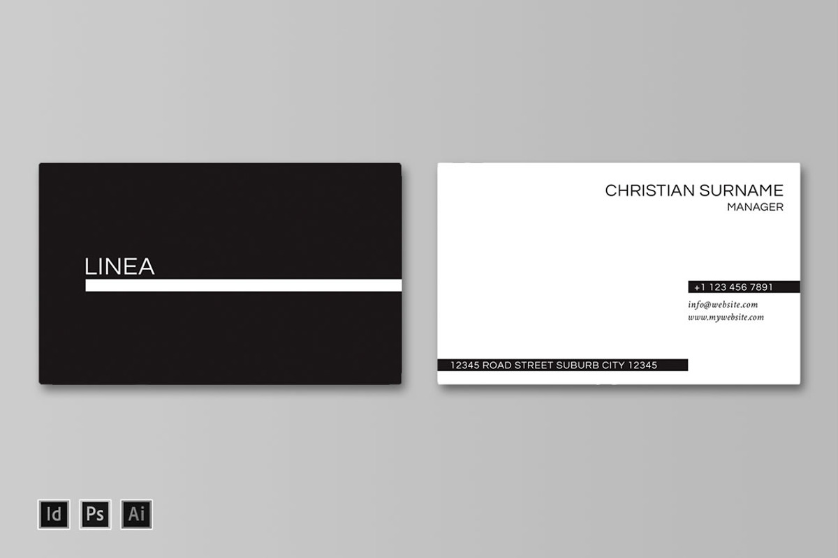 LINEA Business Card Template, a Business Card Template by Nectarine (Photo 3 of 3)