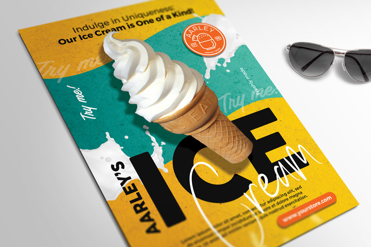 Ice Cream Flyer, a Flyer Template by Aarley Kaiven (Photo 2 of 2)