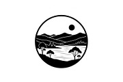 Circular Nature Landscape Silhouette, an Illustration by yasushie (Thumbnail 8 of 51)
