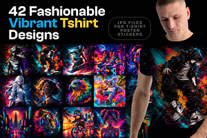 42 Fashionable Vibrant Tshirt Design, an Object Graphic by Miyaji75