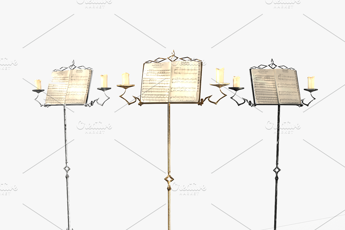 Vintage music stand, a Furniture 3D Model by Snji | 3D Models (Photo 1 of 12)
