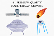Watercolor Space Clipart Set, an Illustration by CropUp Creative (Thumbnail 2 of 4)