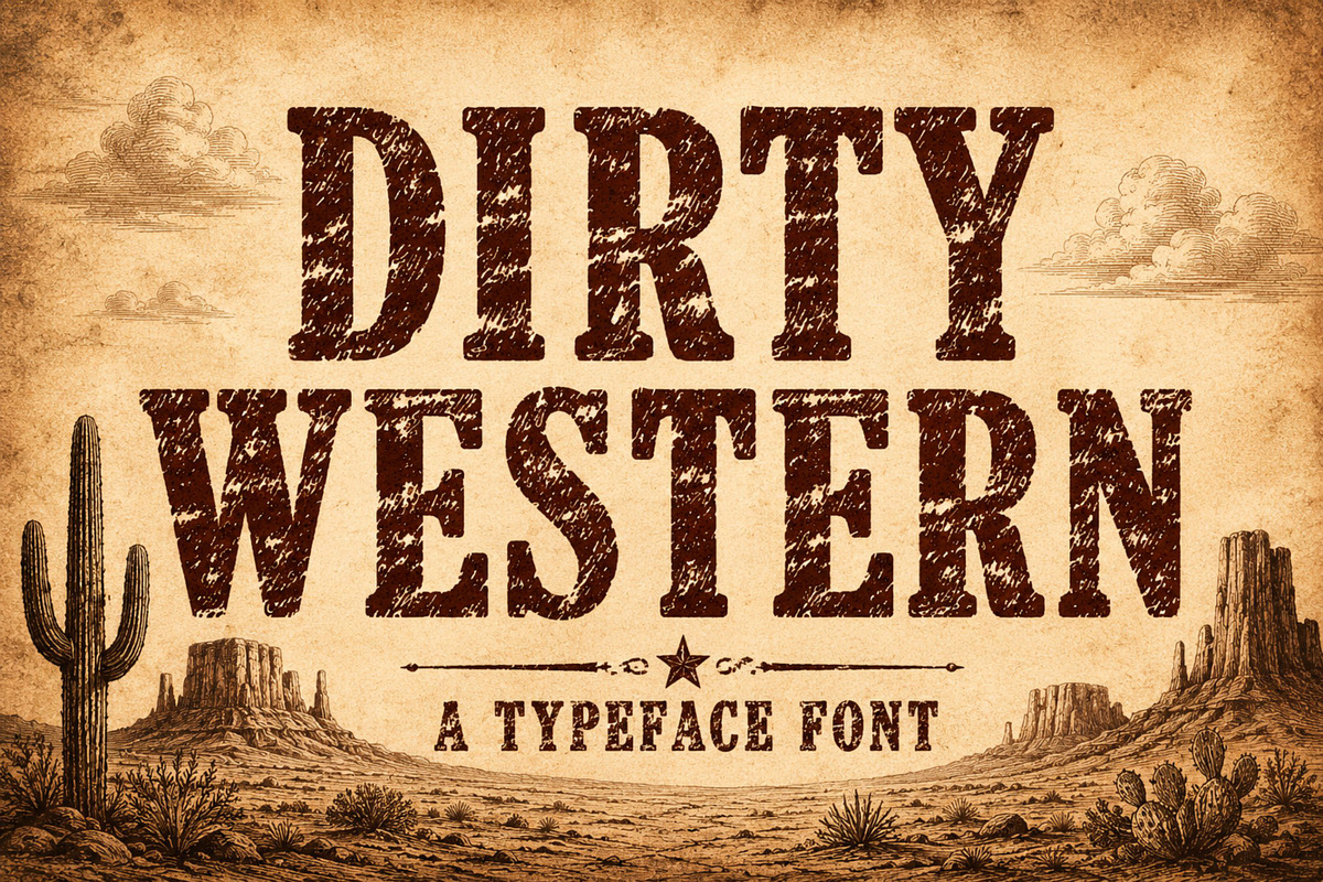 Dirty Western - Vintage Cowboy Font, a Slab Serif Font by Limited.studio (Photo 1 of 5)