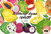 Tropical Asian fruits watercolors, a Food Illustration by LABFcreations (Thumbnail 5 of 6)