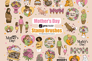 Procreate Mother’s Day stamp brushes, a Brush Add-On by PDknyStudio (Thumbnail 1 of 5)