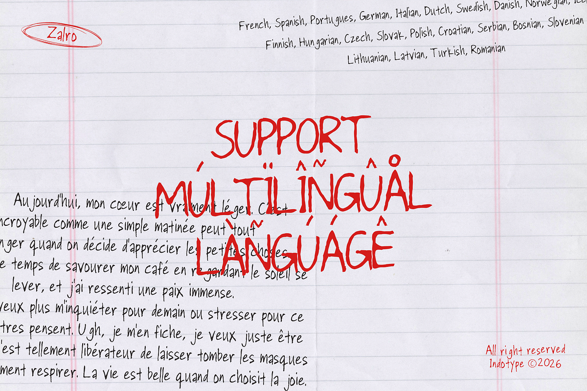 Zarlo - Scribble Handwritten Font, a Handwritten Font by Indotype Foundry (Photo 10 of 10)