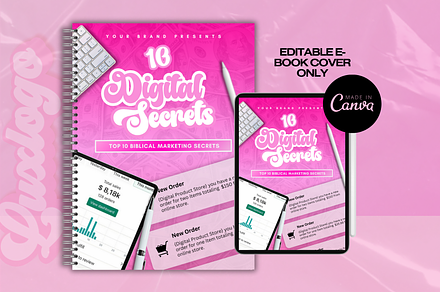 Editable E-Book Cover Pink