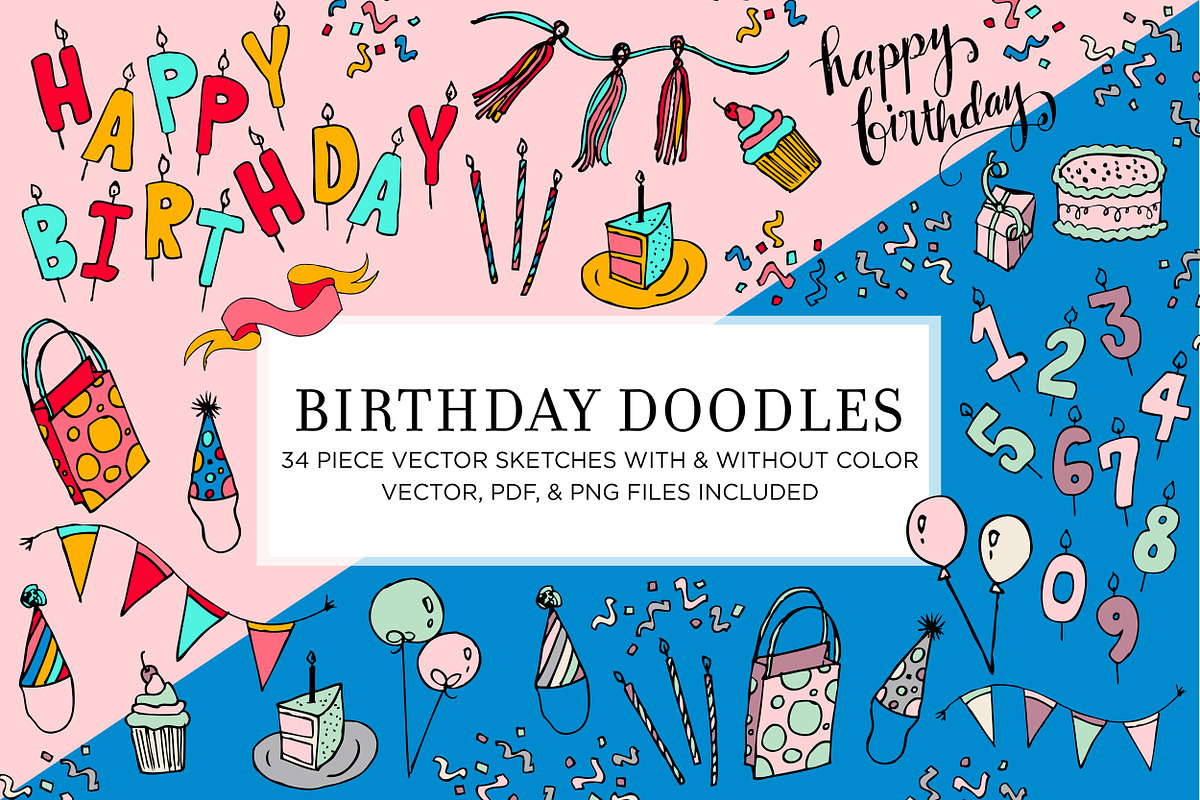 Hand Sketched Vectors - Birthday, an Illustration by r.r.palacios (Photo 1 of 4)