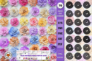 3D Rolled Paper Flowers SVG