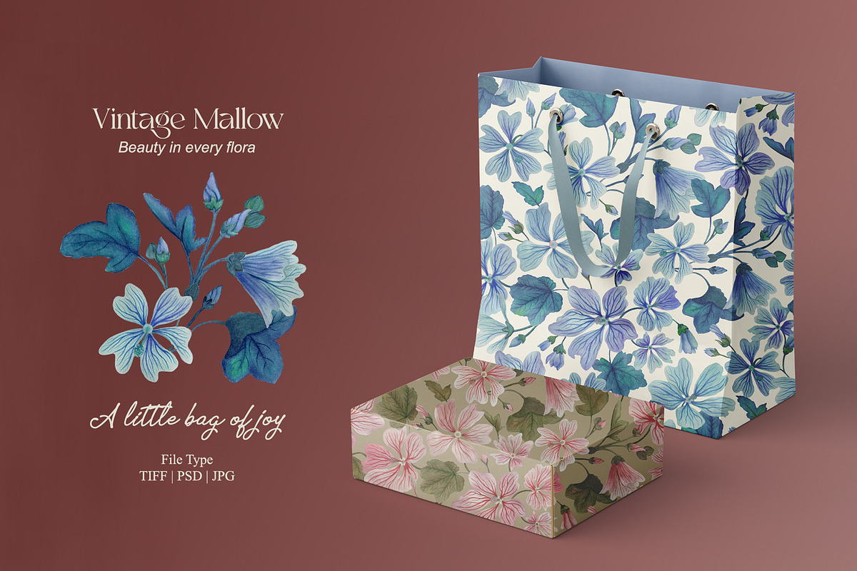 Vintage Mallow Prints & Patterns, a Pattern Graphic by GND ART STUDIO (Photo 7 of 8)