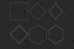 Gold Geometric Frames Clipart