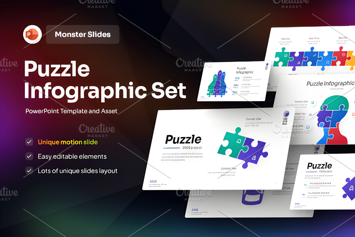 Puzzle Infographic PowerPoint Templa, a Presentation Template by Ink Gallery (Photo 1 of 3)