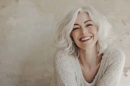 Senior woman laughing joyfully in a, a Photo by Iftikhar Alam