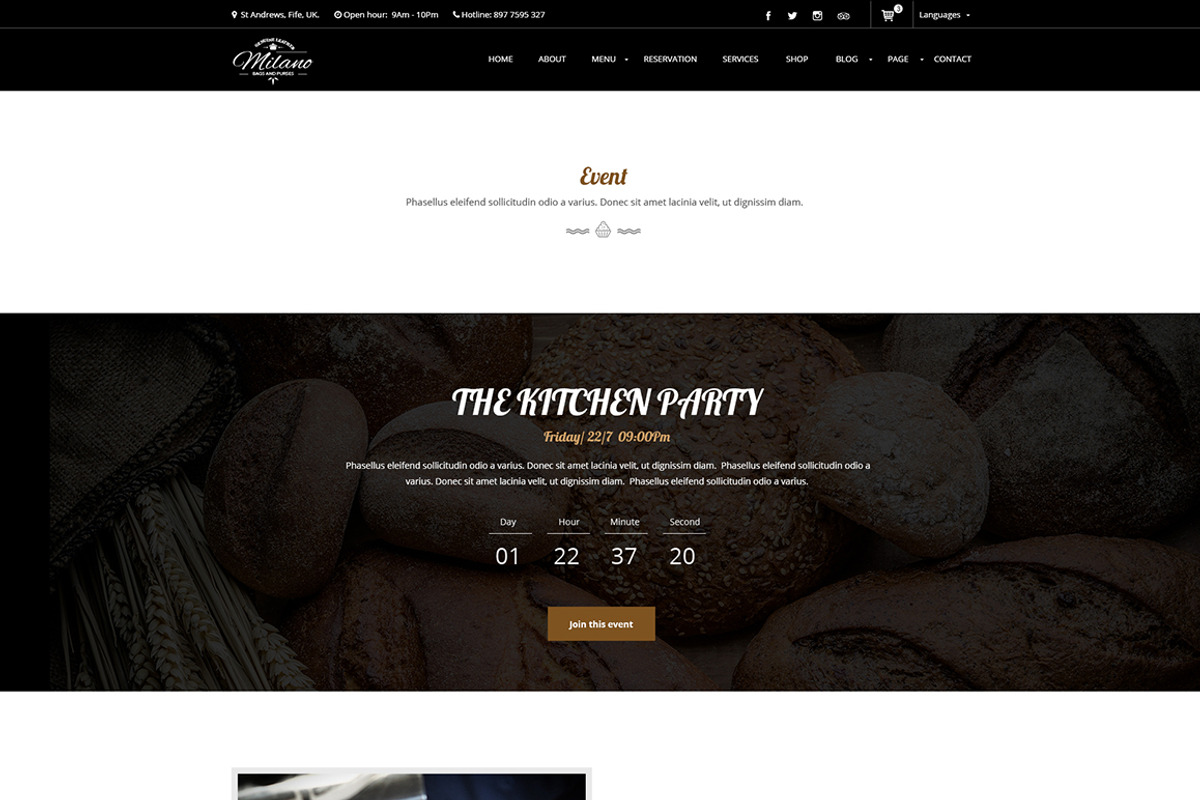 Milano - PSD Template for Bakery, a Websites & App Template by Digipieces (Photo 8 of 16)