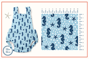 Blue Shore - Seamless Patterns Set, a Pattern Graphic by Cuteanny Design (Thumbnail 4 of 8)