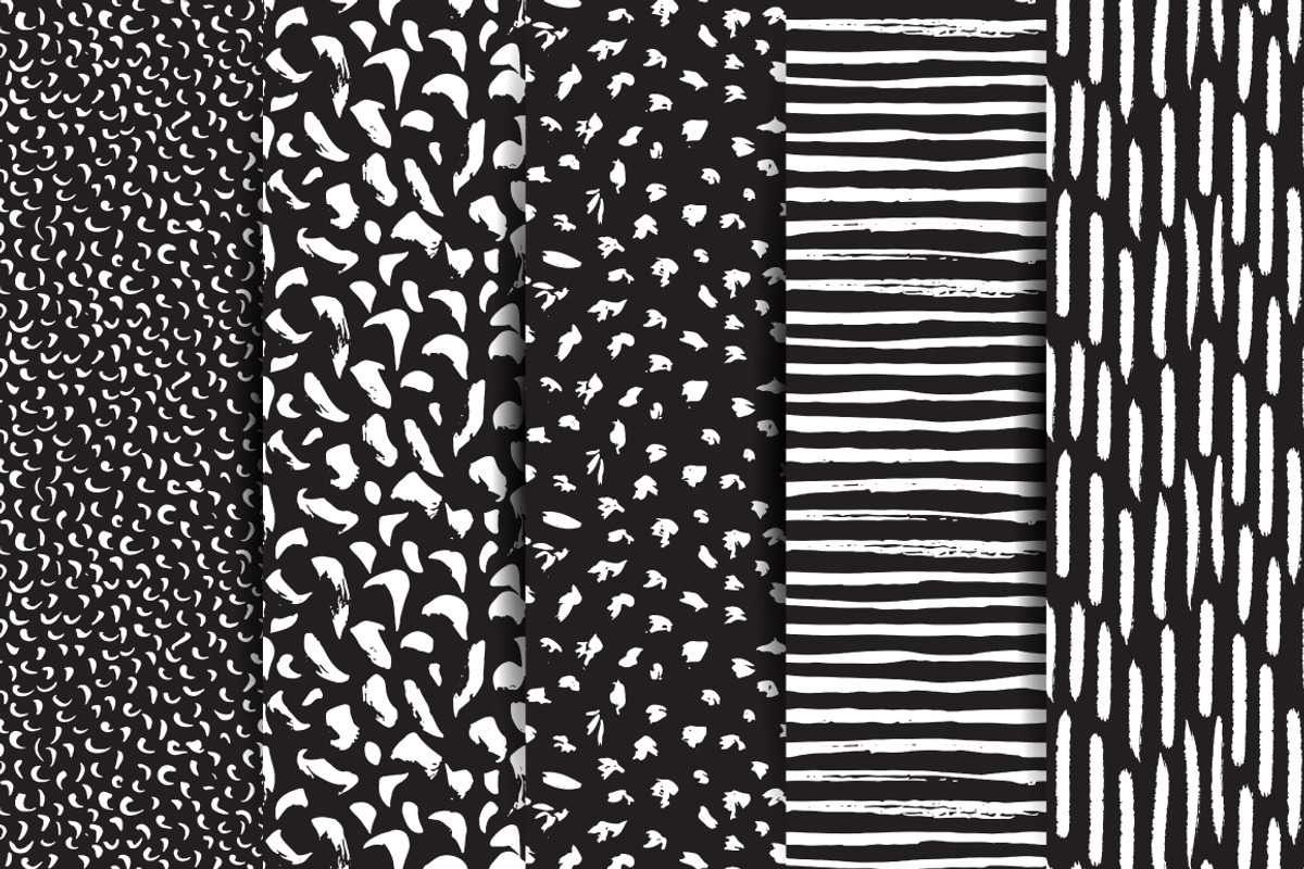 Sketch monochrome seamless patterns, a Pattern Graphic by Tumana_Net (Photo 6 of 7)