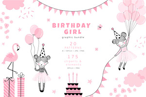 Birthday Girl Clipart & Pattern