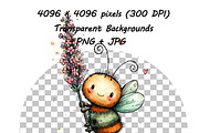 Whimsical Butterfly Clipart Set, an Animal Illustration by one-touch (Thumbnail 8 of 20)