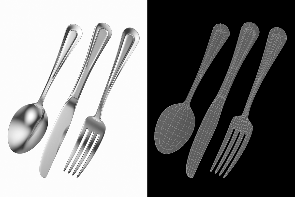 Classic Table Knife, Fork, Spoon, an Object 3D Model by VK Studio (Photo 6 of 10)