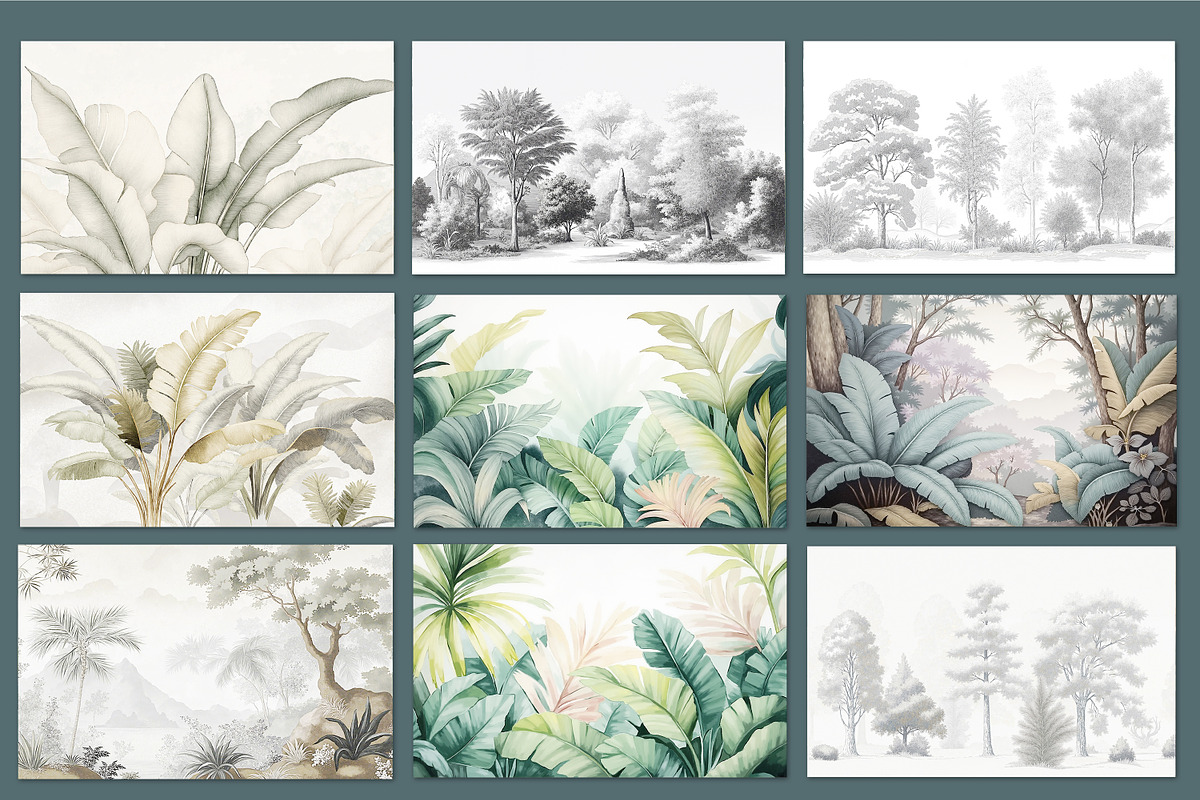 Abstract Forest Art Wallpaper Set, an Illustration by fei long (Photo 8 of 10)