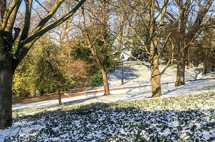 Buttes-Chaumont Park under the snow in winter, Paris, a Nature Photo by GoodGoods
