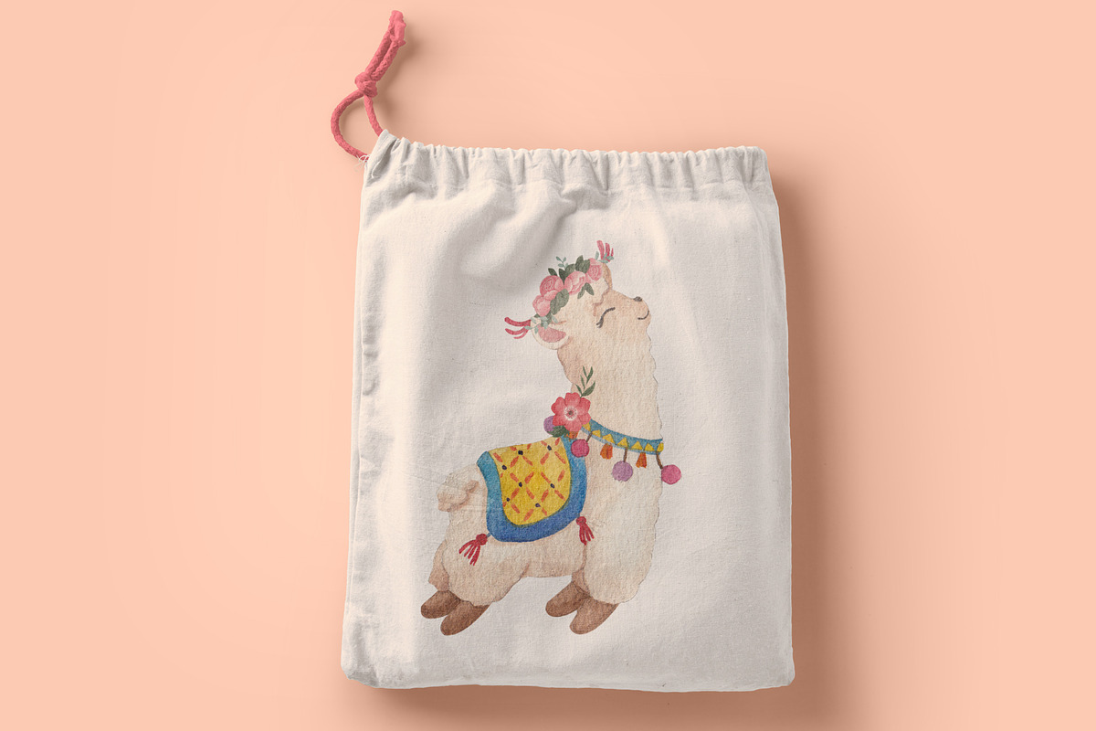 Cute Alpaca watercolor, an Animal Illustration by CreativeValuation (Photo 8 of 17)