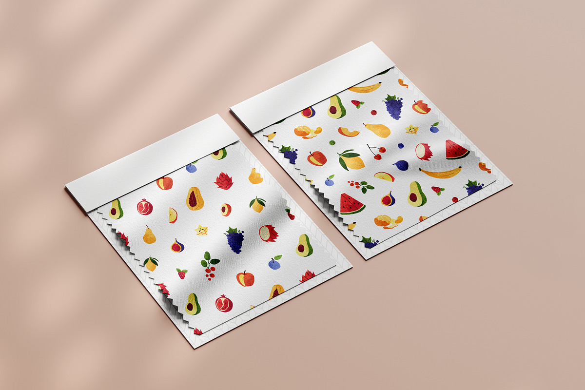 Fruits, berries set, patterns, cards, a Food Illustration by PaperTrident (Photo 8 of 13)