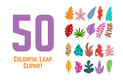 50 Colorful Leaf Clipart, a Graphic by judayartworks (Thumbnail 1 of 6)