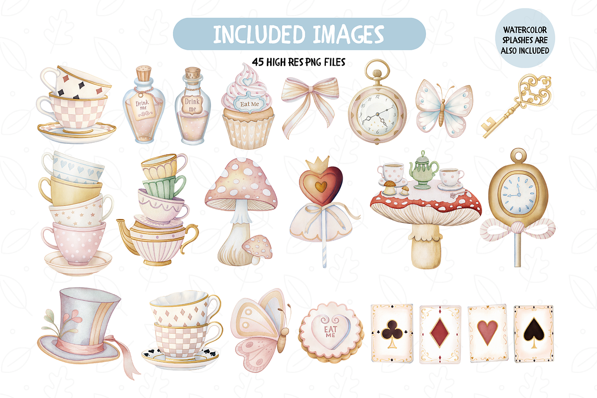 Wonderland Alice Clipart Bundle, an Illustration by TatiMockup (Photo 2 of 5)