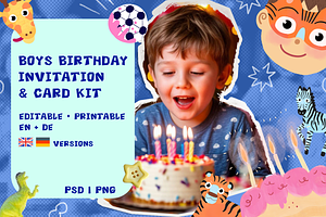 Boys Birthday Invitation & Cards Kit, a Decorative Illustration by Schumacher Shop