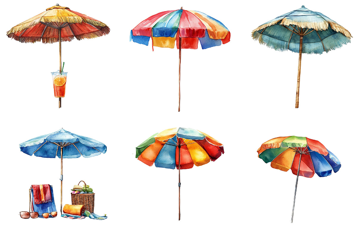 Bright & Colorful Summer Umbrella, an Illustration by Pixels.Craft (Photo 4 of 8)