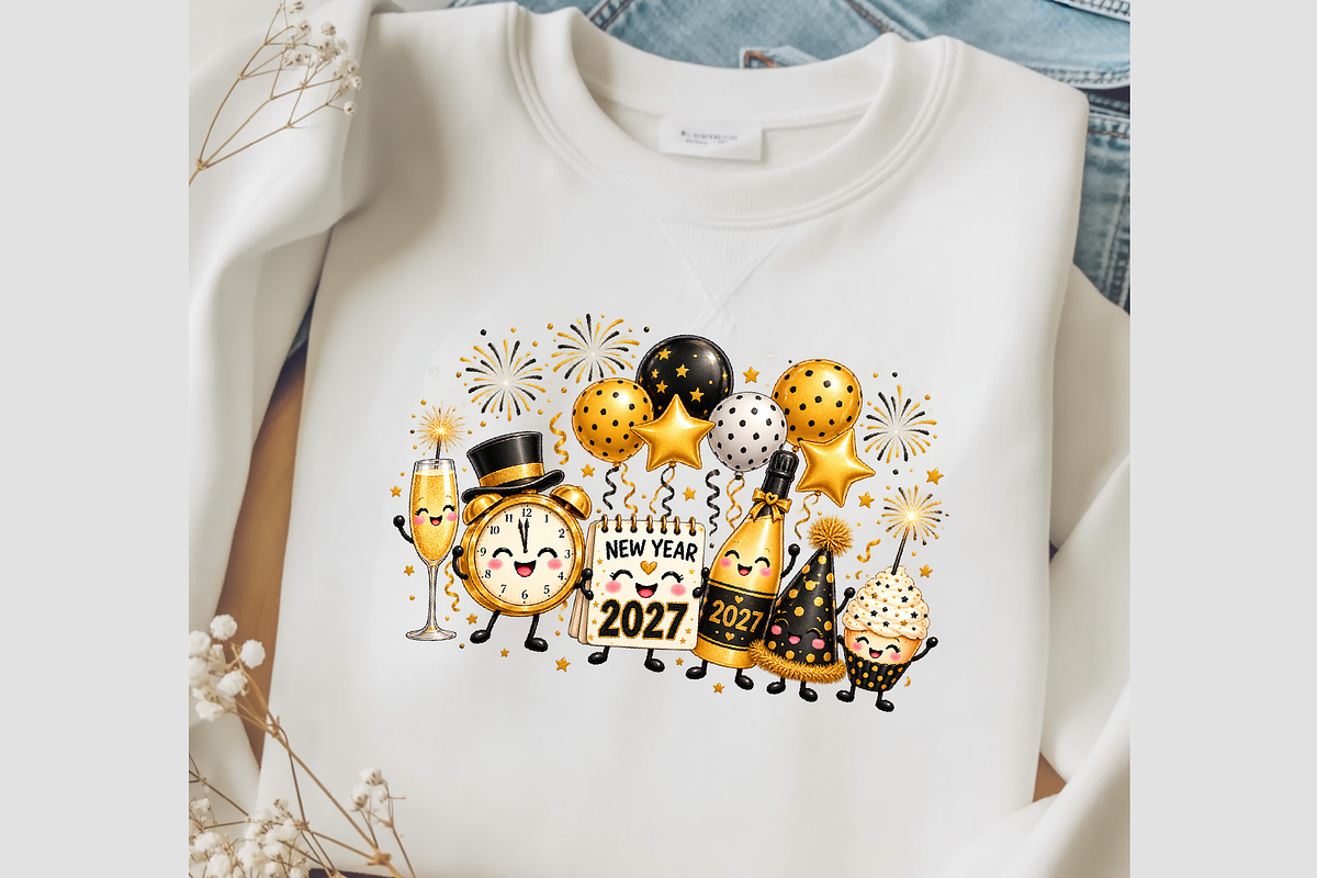 Sparkling New Year 2027 Celebration, a Seasonal Illustration by Printable Design Store (Photo 2 of 5)