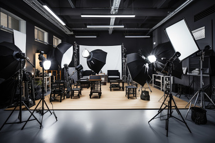 Interior of modern photo studio with, a Photo by Iftikhar Alam
