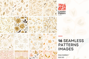 Floral Seamless Pattern, Gold Flower