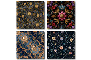 Starry Rococo Floral Digital Paper, a Texture Illustration by DreamPrint404 (Thumbnail 3 of 4)