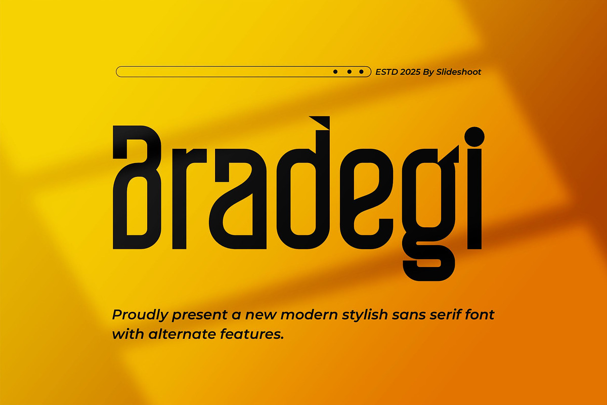 Bradegi || Modern Stylish Sans Serif, a Sans Serif Font by Idea Studio (Photo 1 of 10)