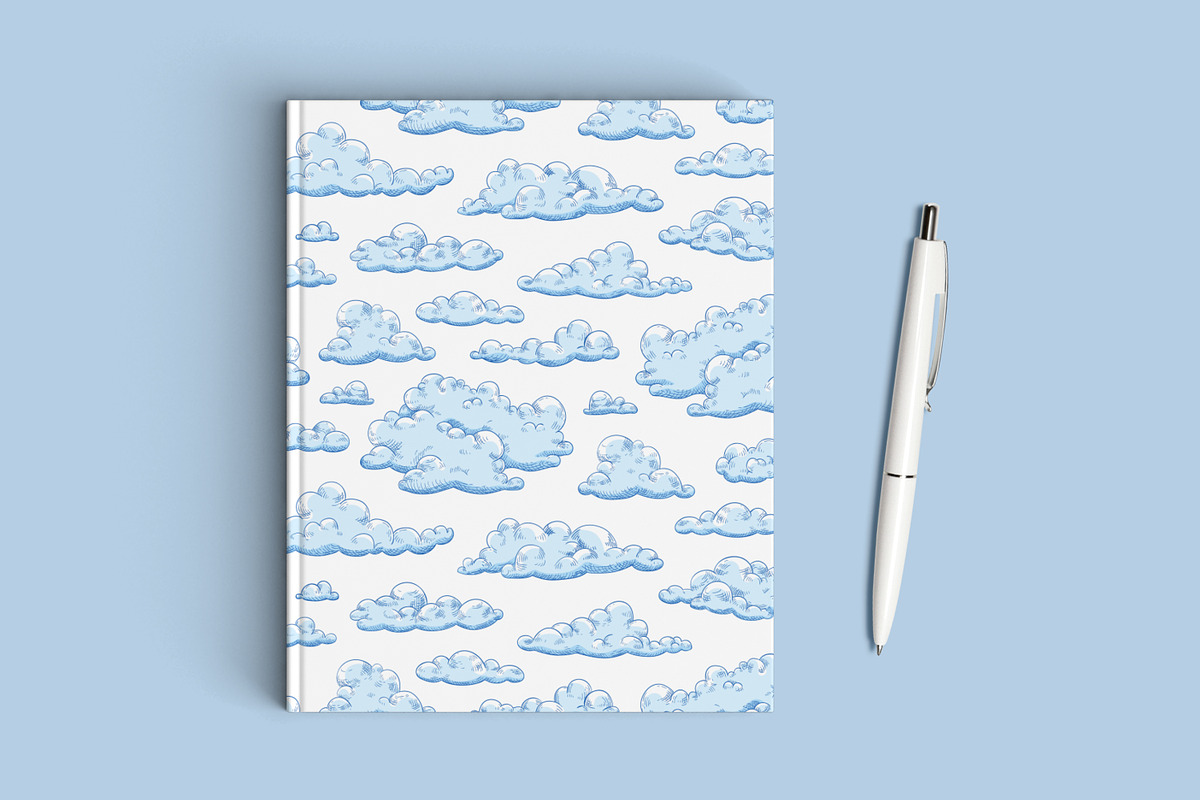 Fluffy clouds seamless patterns, a Pattern Graphic by Good Studio (Photo 4 of 5)
