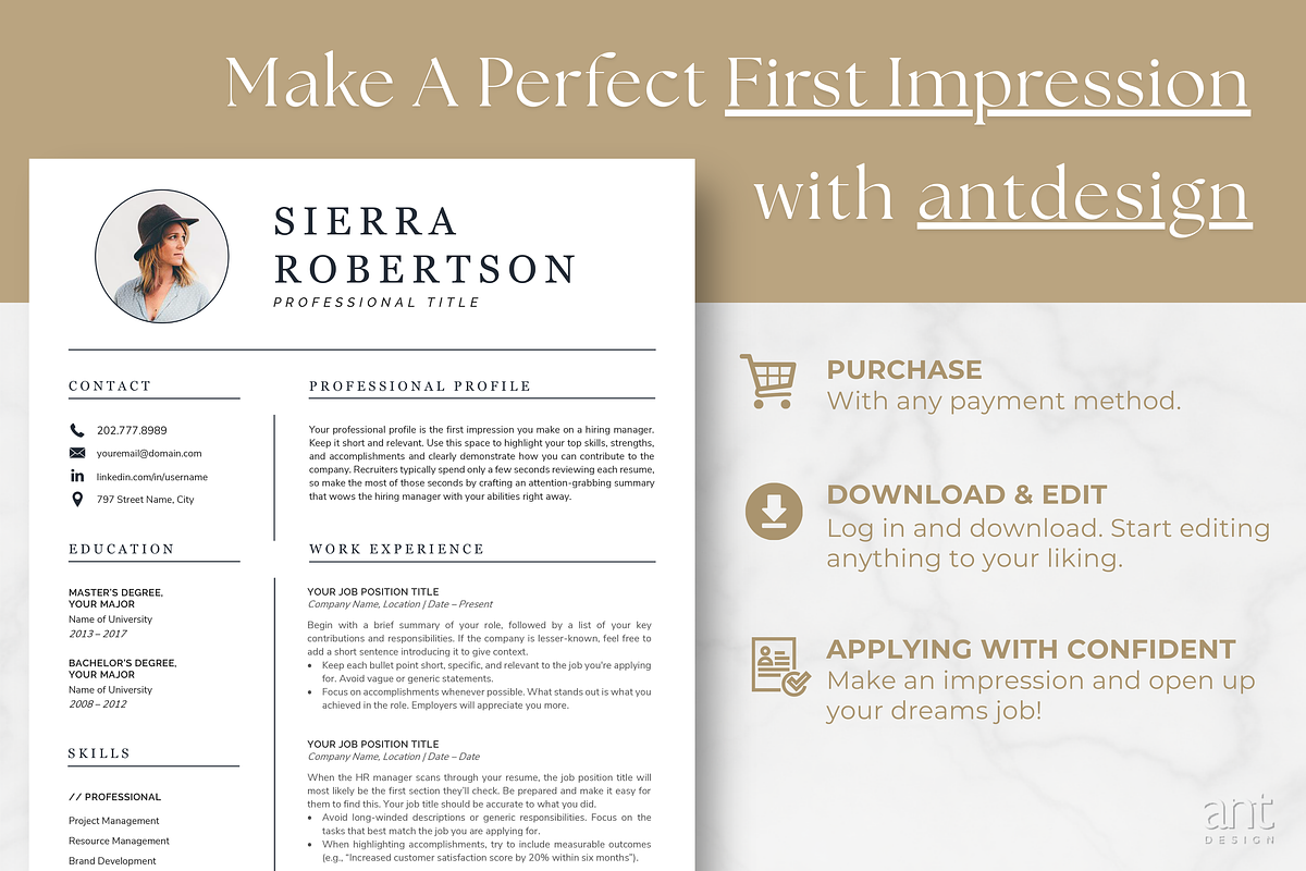Professional Resume Template -Sierra, a Resume Template by AntDesignStudio (Photo 9 of 9)