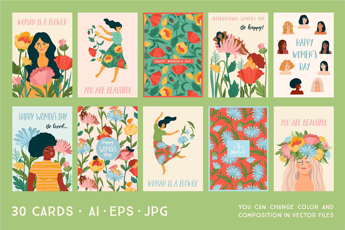 Women are Flowers. Vector collection, a Person Illustration by Nadia Grapes (Photo 6 of 7)
