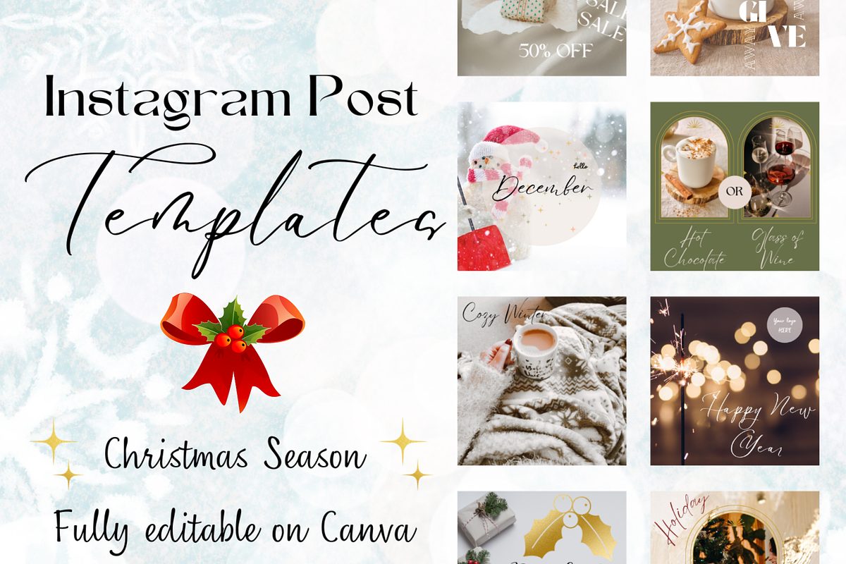 20 Instagram Post Templates - Xmas, an App Template by KarolinaKreations (Photo 1 of 5)