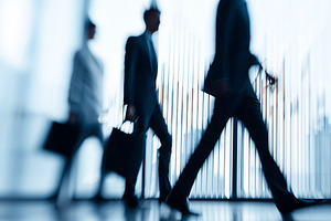 Blurred silhouettes of business, a Business Photo by MistyDay